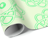 Spring Green op Light Green Atom Symbols Cadeaupapier (Rol Hoek)