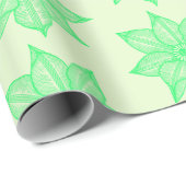 Spring Green op Light Green Sketchy Flowers Cadeaupapier (Rol Hoek)