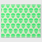 Spring Green op Light Green Skulls Cadeaupapier (Vlak)