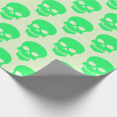 Spring Green op Light Green Skulls Cadeaupapier (Hoek)