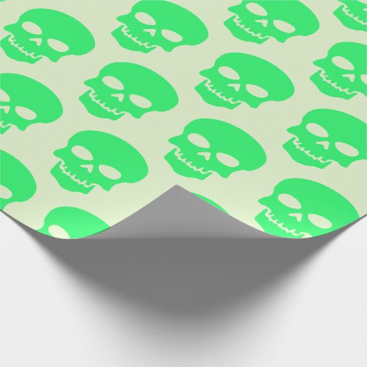Spring Green op Light Green Skulls Cadeaupapier (Hoek)
