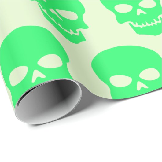 Spring Green op Light Green Skulls Cadeaupapier (Rol Hoek)
