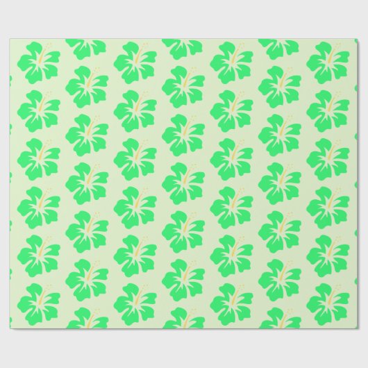 Spring Green over Light Green Hibiscus Cadeaupapier (Vlak)