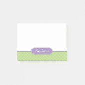 Spring Green Paars Quatrefoil Monogram Post-it® Notes (Voorkant)