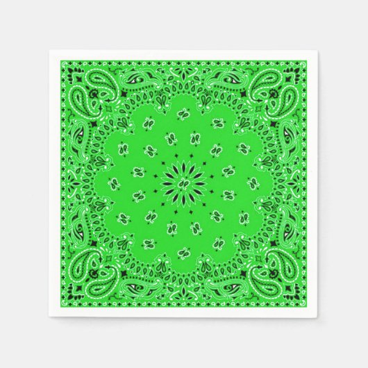 Spring Green Paisley Bandana Sjaal BBQ Picknick Servetten (Voorkant)