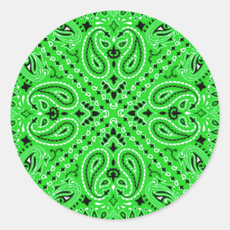 Spring Green Paisley Westerne Bandana sjaal Print Ronde Sticker