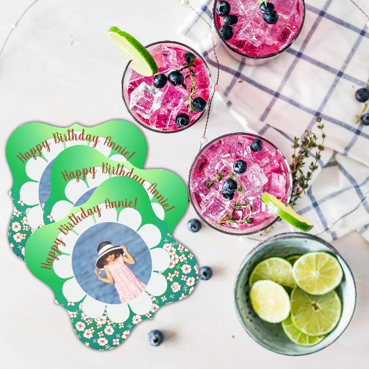 Spring Green Party Photo Lijst Kartonnen Onderzetters