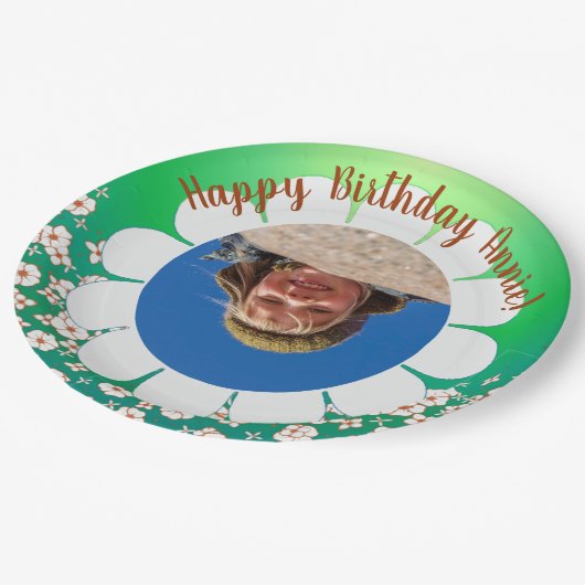 Spring Green Party Photo Lijst Papieren Bordje (Gekanteld)