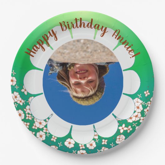 Spring Green Party Photo Lijst Papieren Bordje (Voorkant)