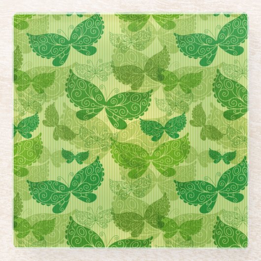Spring Green Pattern Glazen Onderzetter (Voorkant)