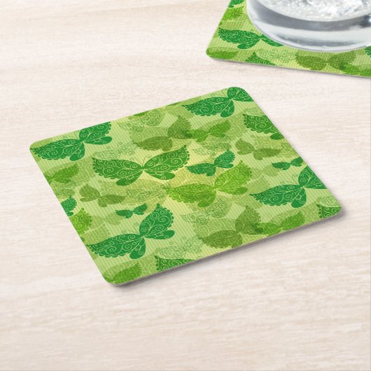 Spring Green Pattern Kartonnen Onderzetters (Schuin)