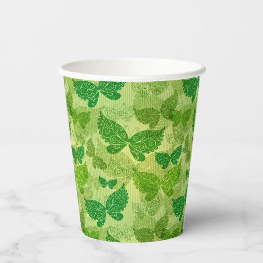 Spring Green Pattern Papieren Bekers (Achterkant)