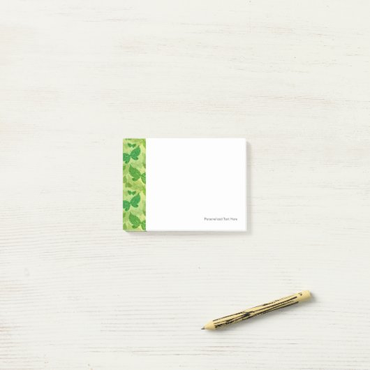 Spring Green Pattern Post-it® Notes (Op bureau)