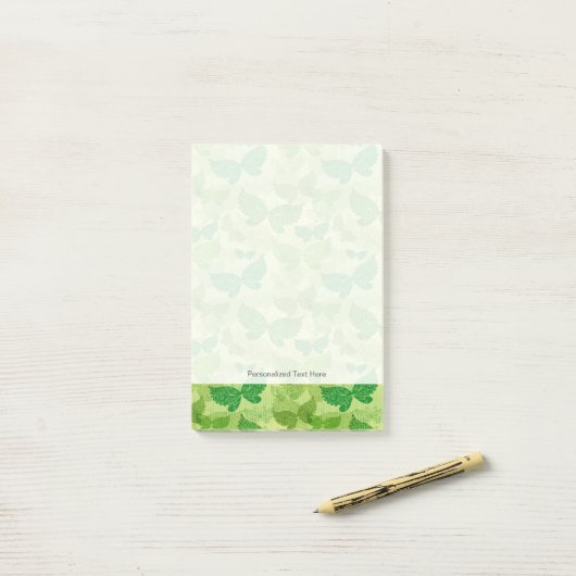 Spring Green Pattern Post-it® Notes (Op bureau)