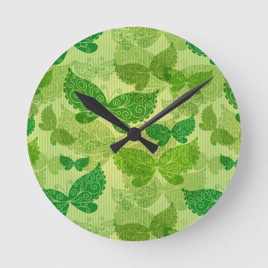 Spring Green Pattern Ronde Klok (Voorkant)