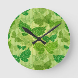 Spring Green Pattern Ronde Klok