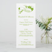 Spring Green Scroll Wedding Menu Kaart (Staand voorkant)