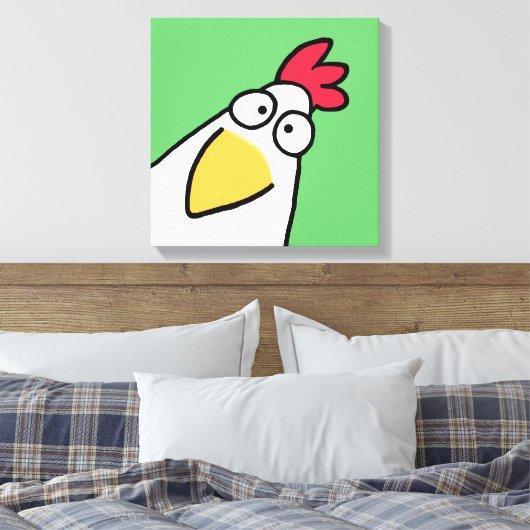 Spring Green SERIOUS CHICKEN door Sandra Boynton Canvas Afdruk (Insitu (Slaapkamer))