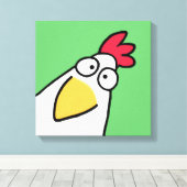 Spring Green SERIOUS CHICKEN door Sandra Boynton Canvas Afdruk (Insitu (Houten vloer))