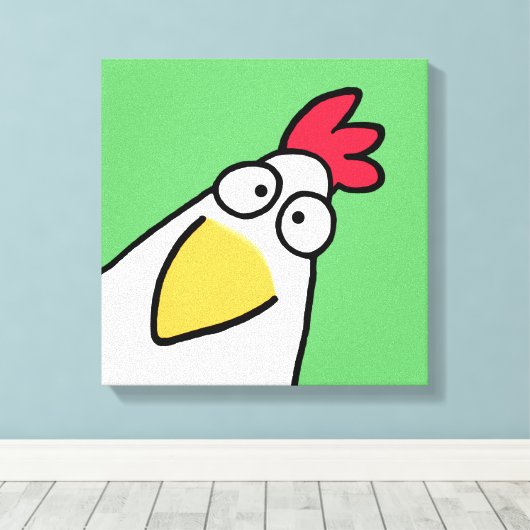 Spring Green SERIOUS CHICKEN door Sandra Boynton Canvas Afdruk (Insitu (Houten vloer))