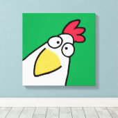 Spring Green SERIOUS CHICKEN door Sandra Boynton Canvas Afdruk (Insitu (Houten vloer))