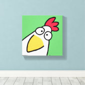 Spring Green SERIOUS CHICKEN door Sandra Boynton Canvas Afdruk (Insitu (Houten vloer))