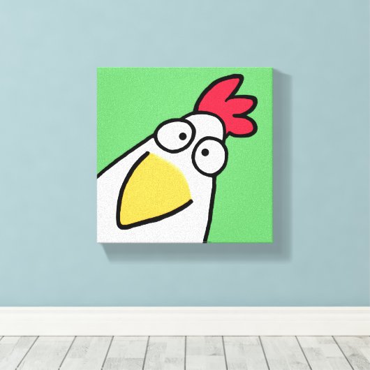Spring Green SERIOUS CHICKEN door Sandra Boynton Canvas Afdruk (Insitu (Houten vloer))