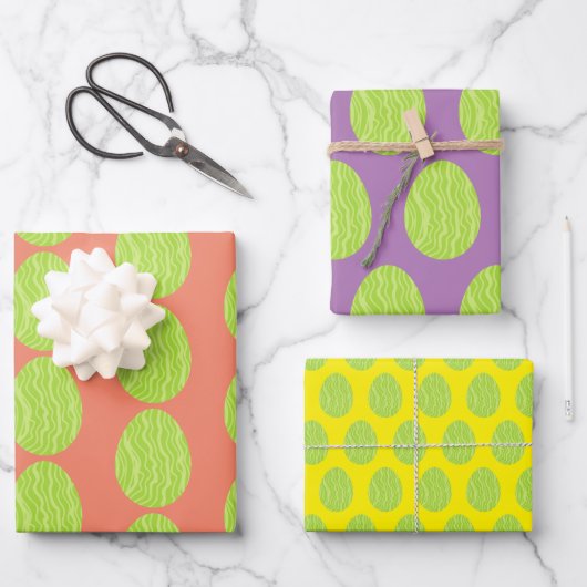 Spring Green Squiggles Easter Egg Inpakpapier Vel (Voorkant)