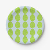 Spring Green Striped Easter Egg Papieren Bordje (Voorkant)