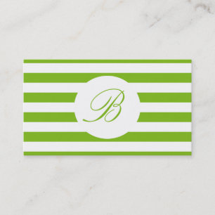 Spring Green Striped met Monogram Visitekaartje