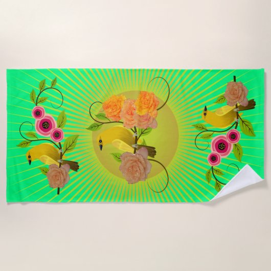 Spring Green Sunshine & Dew Drops Strandlaken (Voorkant)