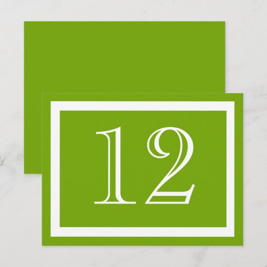 Spring Green Table Number Kaarten (Voorkant / Achterkant)