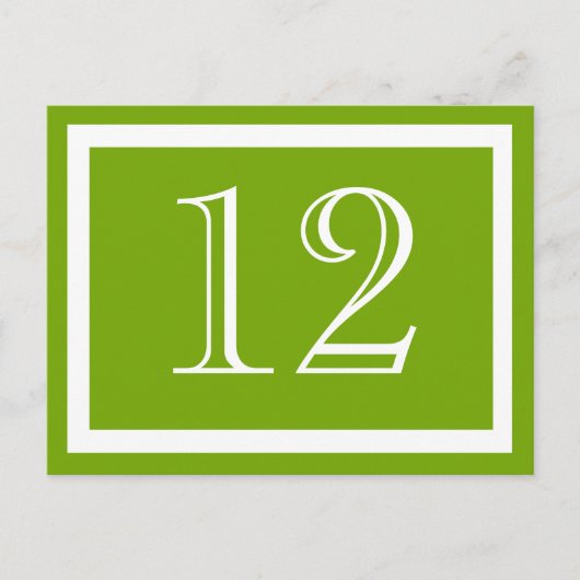 Spring Green Table Number Kaarten (Voorkant)