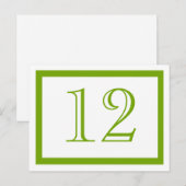 Spring Green Table Number Kaarten (Voorkant / Achterkant)