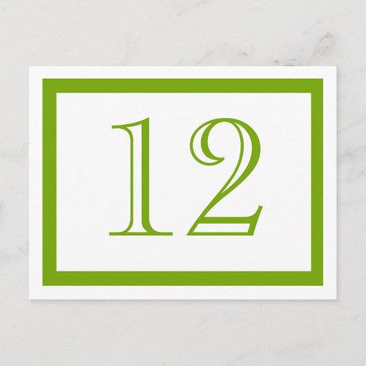 Spring Green Table Number Kaarten (Voorkant)