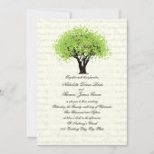Spring Green Tree Dancing Blooms Wedding Kaart (Voorkant)