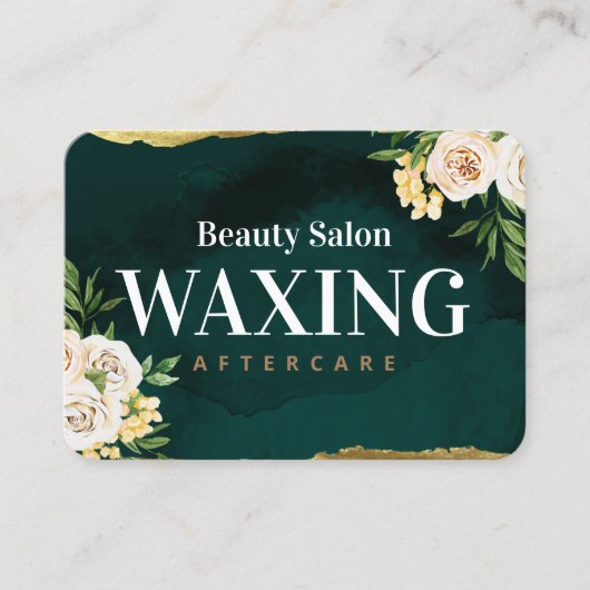 Spring Green Waxing Aftercare Card Visitekaartje (Voorkant)