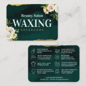 Spring Green Waxing Aftercare Card Visitekaartje (Voorkant / Achterkant)