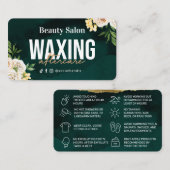 Spring Green Waxing Aftercare Card Visitekaartje (Voorkant / Achterkant)