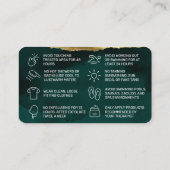 Spring Green Waxing Aftercare Card Visitekaartje (Achterkant)