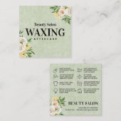 Spring Green Waxing Aftercare Square Visitekaartje (Voorkant / Achterkant)