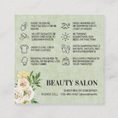 Spring Green Waxing Aftercare Square Visitekaartje (Achterkant)