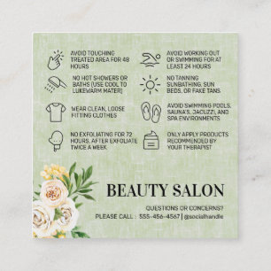 Spring Green Waxing Aftercare Square Visitekaartje