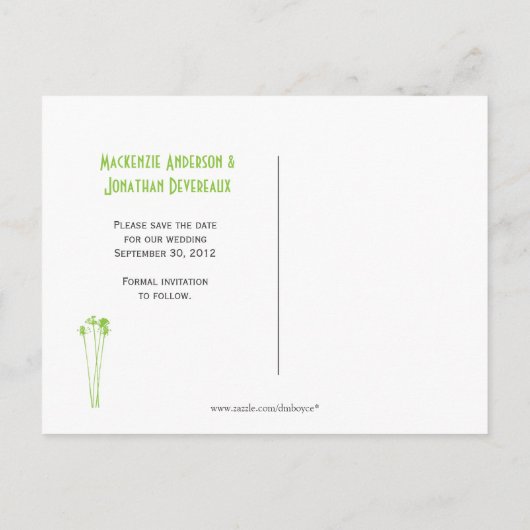 Spring Green White Mason Jar Wildflowers Aankondigingskaart (Achterkant)