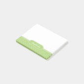 Spring Green White Quatrefoil Monogram Post-it® Notes (Schuin)