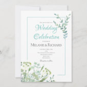 Spring Green Wild Herb Wedding Invitation Kaart (Voorkant)