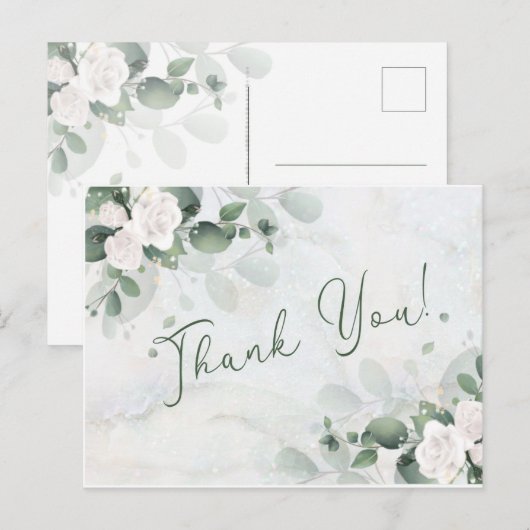 Spring Greenery Dank je wel kaart (Voorkant / Achterkant)