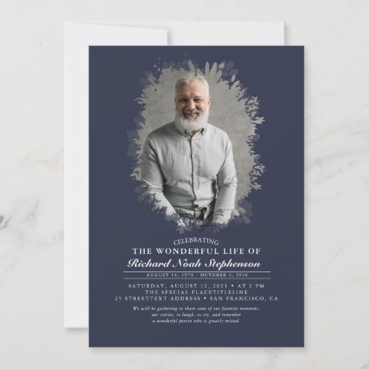 Spring Greenery Foliage Silhouette Funeral Photo Kaart (Voorkant)