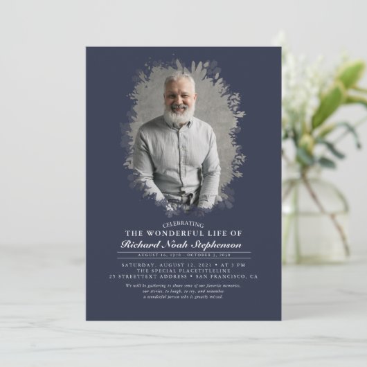 Spring Greenery Foliage Silhouette Funeral Photo Kaart (Staand voorkant)