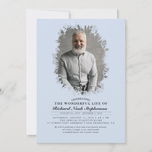 Spring Greenery Foliage Silhouette Funeral Photo Kaart (Voorkant)